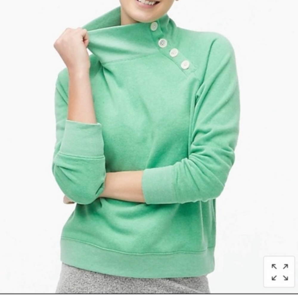 JCrew Green Wide Button sweater shirt